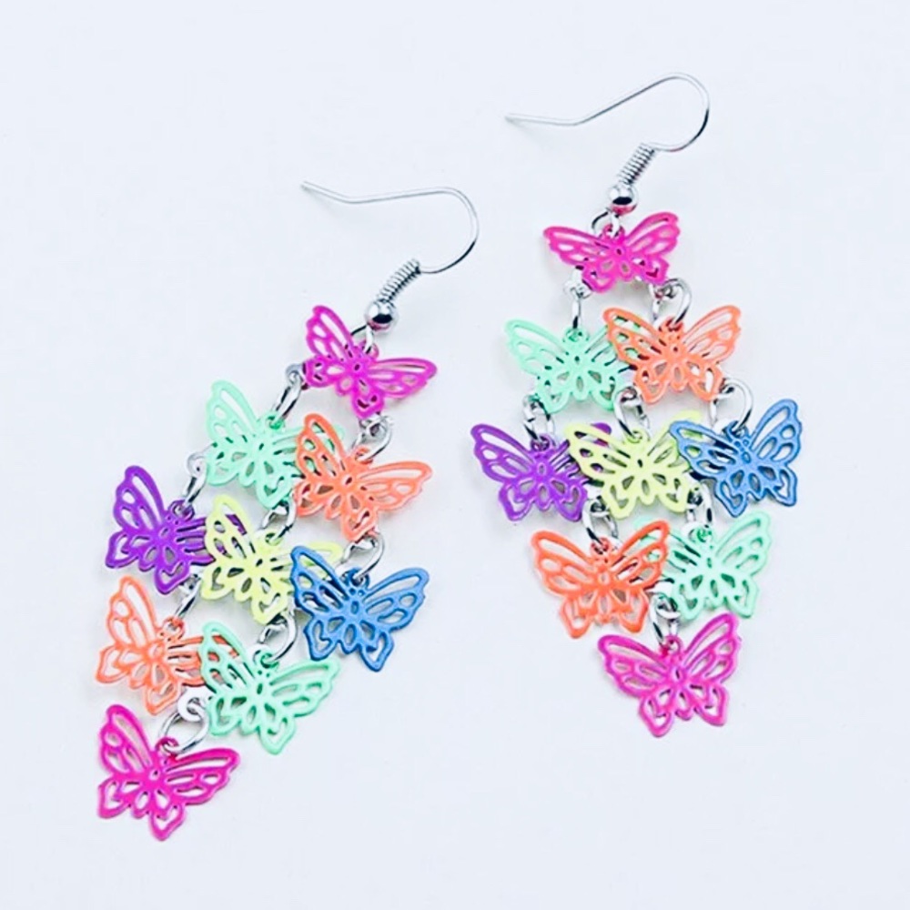 Colorful Butterfly Boho Earrings.